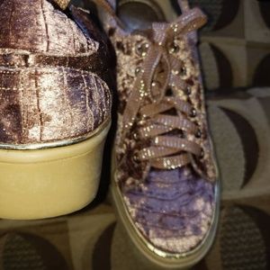 Cocoa Fuzz Buzz Platform Sneakers from Dolls kill
